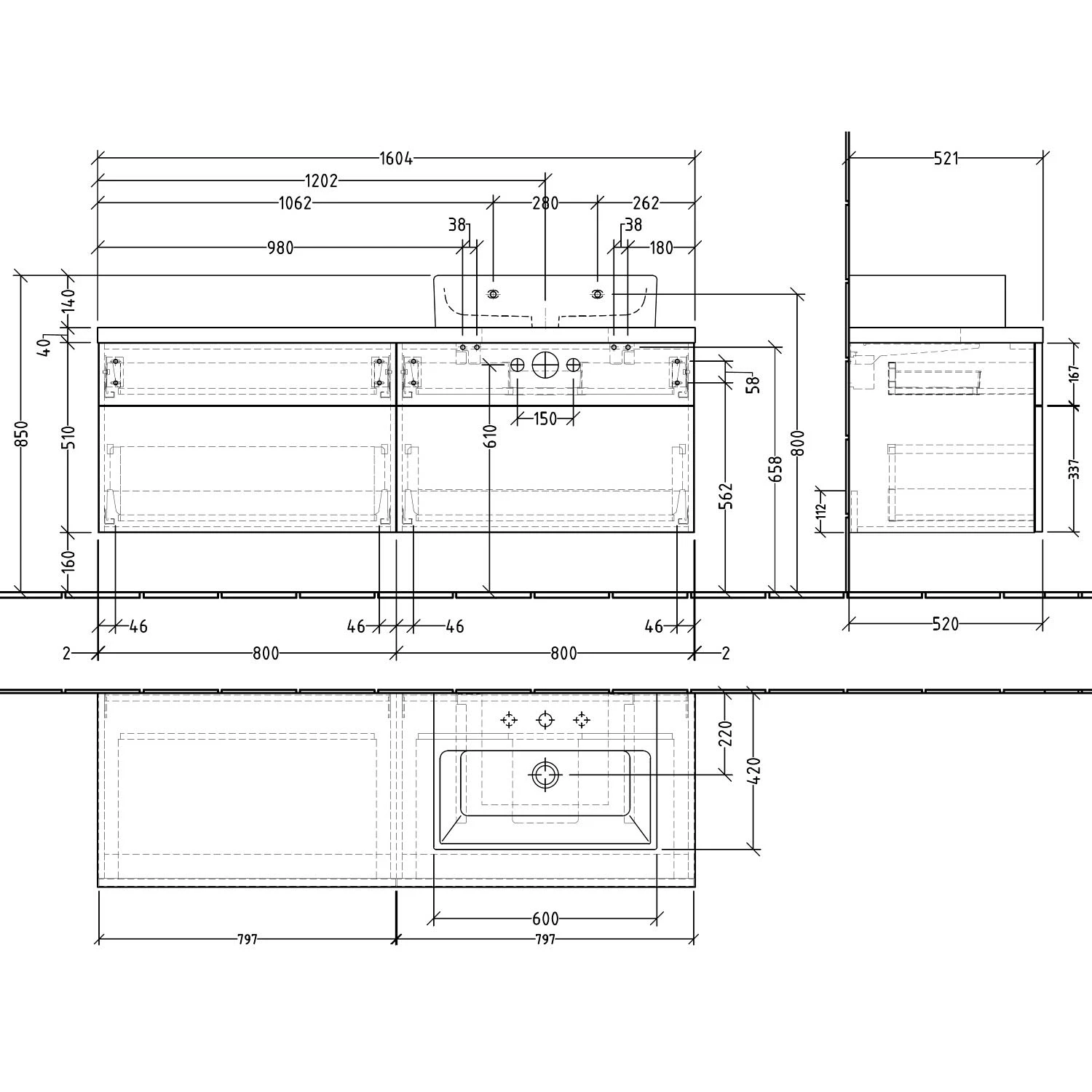 Sanipa 2morrow WT-Unterbau Und Anbauschrank Mit Konsole 160,4 Cm Für Keramik-WT Memento 2.0, Rechts 6 Sanipa 2morrow WT-Unterbau Und Anbauschrank Mit Konsole 160,4 Cm Für Keramik-WT Memento 2.0, Rechts - Image 4