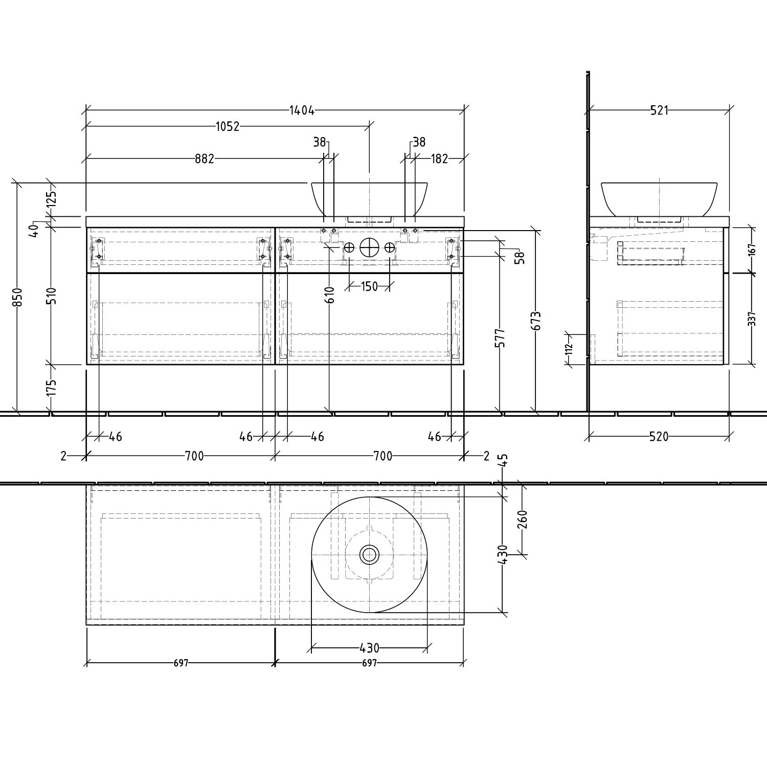 Sanipa 2morrow WT-Unterbau Und Anbauschrank Mit Konsole 140,4 Cm Für Keramik-WT Artis, Rechts 6 Sanipa 2morrow WT-Unterbau Und Anbauschrank Mit Konsole 140,4 Cm Für Keramik-WT Artis, Rechts - Image 4