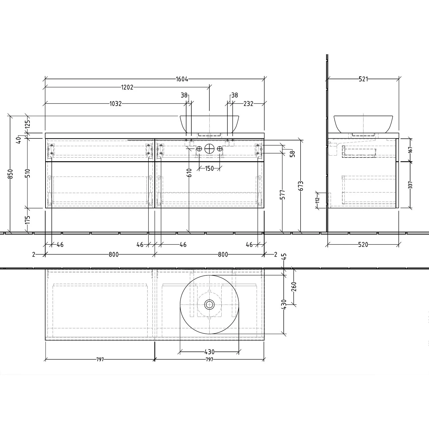 Sanipa 2morrow WT-Unterbau Und Anbauschrank Mit Konsole 160,4 Cm Für Keramik-WT Artis, Rechts 6 Sanipa 2morrow WT-Unterbau Und Anbauschrank Mit Konsole 160,4 Cm Für Keramik-WT Artis, Rechts - Image 4