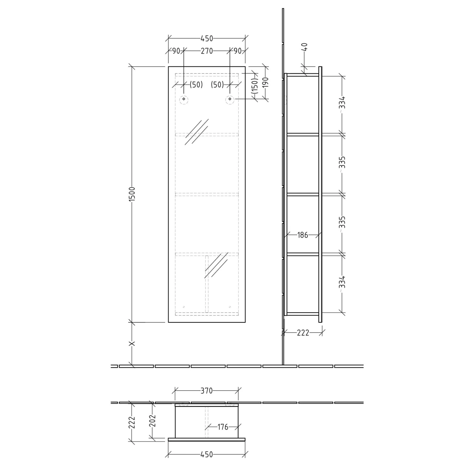 Sanipa 3way Spiegelregal 150 Cm 4 Sanipa 3way Spiegelregal 150 Cm - Image 2