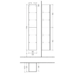 Sanipa 3way Hochschrank 40 Cm, 2 Türen Anschlag Rechts, Mit Griffleiste In Schwarz Matt