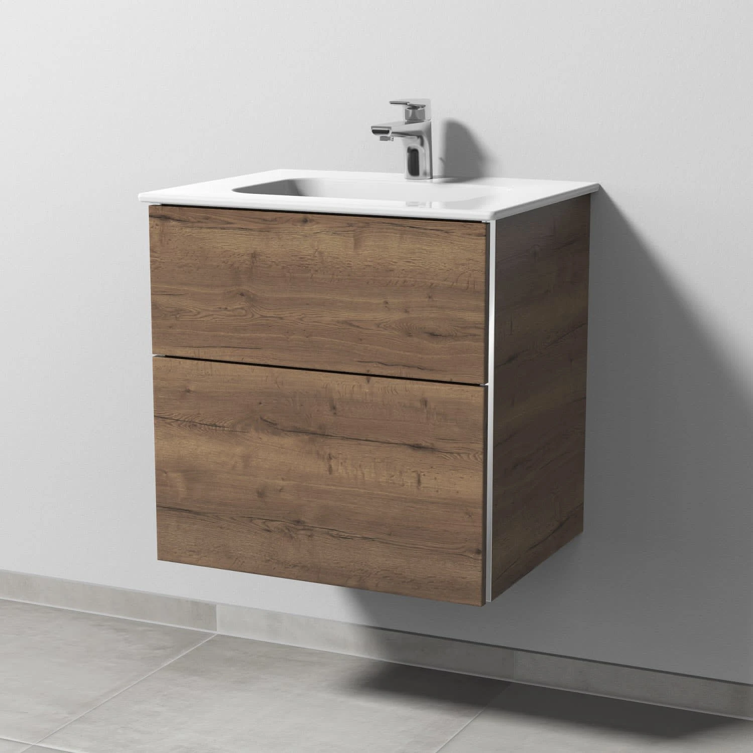 Sanipa 3way Kombination Mit Keramikwaschtisch Design 60 Cm, 2 Auszüge Mit Griffleiste 3 Sanipa 3way Kombination Mit Keramikwaschtisch Design 60 Cm, 2 Auszüge Mit Griffleiste