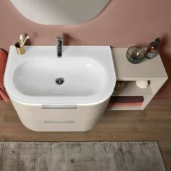 Sanipa 4balance Glas-Waschtisch + Waschtischunterbau 80 Cm Mit 2 Auszügen, Griff, LED -Duravit Verkaufsgeschäft sanipa 4balance waschtische mit unterschrank glas 9106571