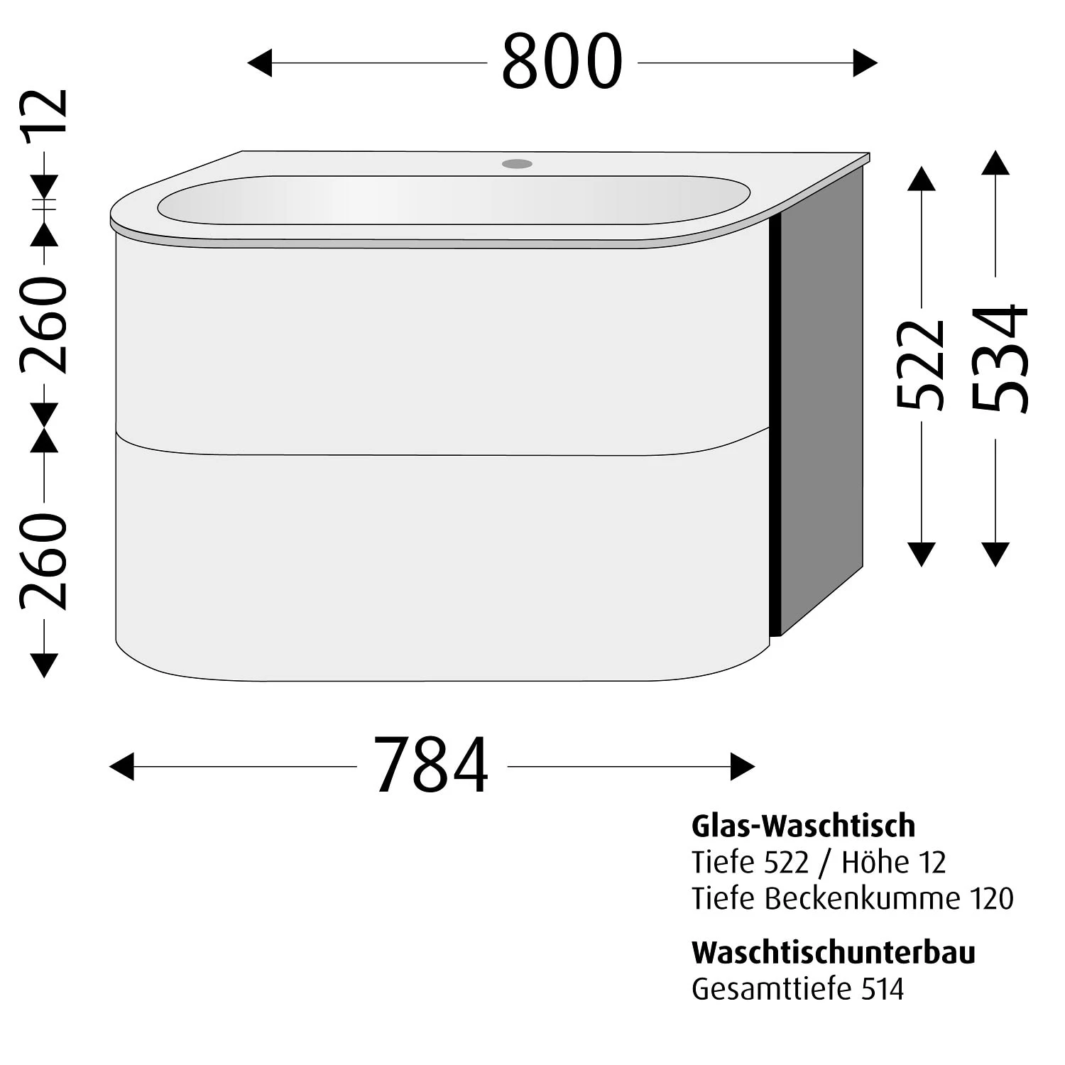 Sanipa 4balance Glas-Waschtisch + Waschtischunterbau 80 Cm Mit 2 Auszügen 6 Sanipa 4balance Glas-Waschtisch + Waschtischunterbau 80 Cm Mit 2 Auszügen - Image 4