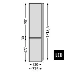 Sanipa Twiga Hochschrank 37,5 Cm, 2 Türen Mit Türanschlag Links, Inkl. LED-Beleuchtung -Duravit Verkaufsgeschäft sanipa twiga hochschraenke hochschrank 37 5 10311707