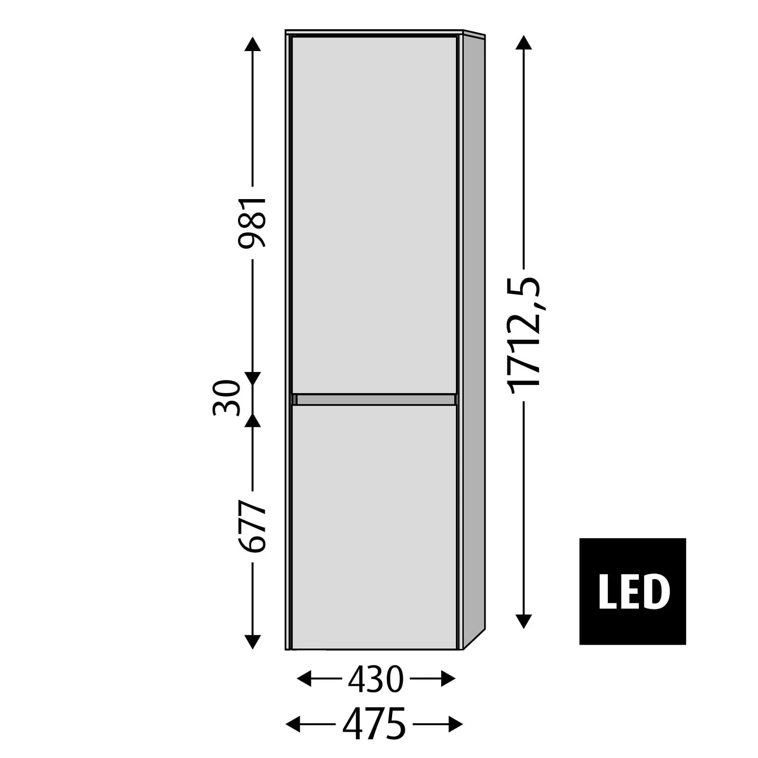Sanipa Twiga Hochschrank 47,5 Cm, 2 Türen Mit Türanschlag Rechts, Inkl. LED-Beleuchtung 6 Sanipa Twiga Hochschrank 47,5 Cm, 2 Türen Mit Türanschlag Rechts, Inkl. LED-Beleuchtung - Image 4