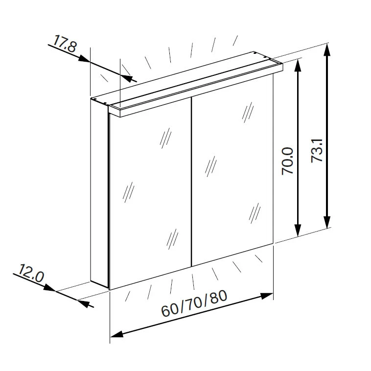Schneider® Schneider ADVANCED Line Ultimate TW Spiegelschrank ALU1 70/2/TW, 69,5 X 73,1 Cm 6 Schneider® Schneider ADVANCED Line Ultimate TW Spiegelschrank ALU1 70/2/TW, 69,5 X 73,1 Cm - Image 4