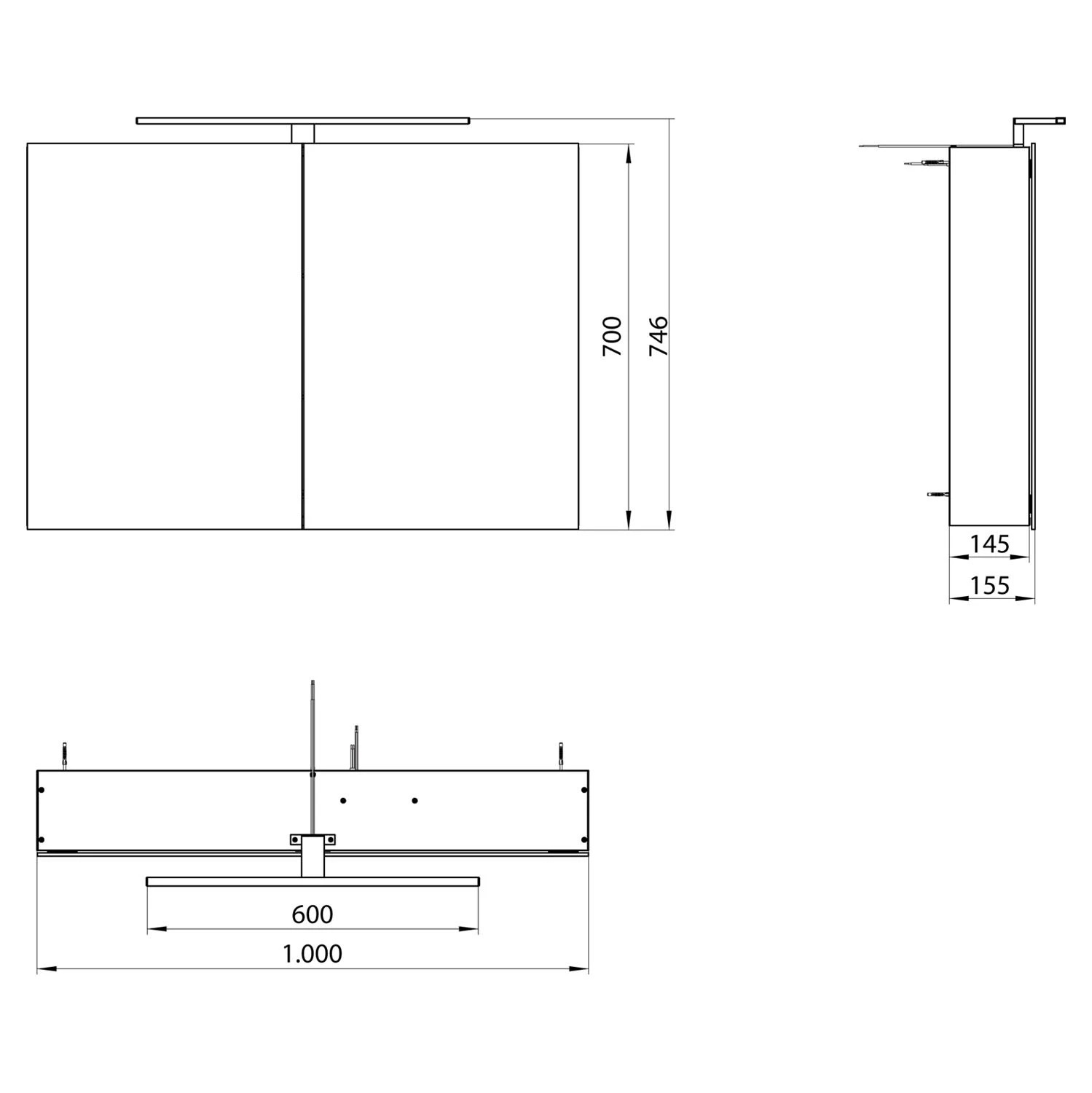 Steinkamp Joy Spiegelschrank 100 Cm Mit LED Aufsatzleuchte 5 Steinkamp Joy Spiegelschrank 100 Cm Mit LED Aufsatzleuchte - Image 3