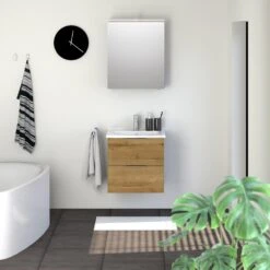 Steinkamp Living 2.0 Spiegelschrank 60 Cm Mit 1 Drehtür, Inkl. LED-Aufsatzleuchte -Duravit Verkaufsgeschäft steinkamp badmoebel living 2 spiegelschraenke spiegelschrank 4248601