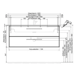Steinkamp Living 2.0 Waschtischunterschrank 115 Cm Mit Villeroy & Boch Venticello Waschtisch 120 Cm CeramicPlus Mit Überlauf Und 1 Hahnloch -Duravit Verkaufsgeschäft steinkamp badmoebel living 2 villeroy boch 12325062