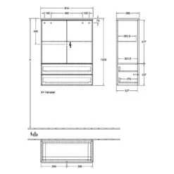 Villeroy & Boch Antao Highboard 81,4 X 103,9 Cm, 2 Türen, Fronten Ohne Struktur -Duravit Verkaufsgeschäft villeroy boch alle kollektionen antao badmoebel 12104121