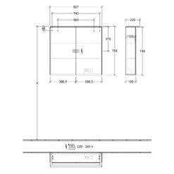 Villeroy & Boch Finero Vorbau-Spiegelschrank Mit Beleuchtung 80,7 X 75,8 Cm -Duravit Verkaufsgeschäft villeroy boch alle kollektionen finero badmoebel 8531170