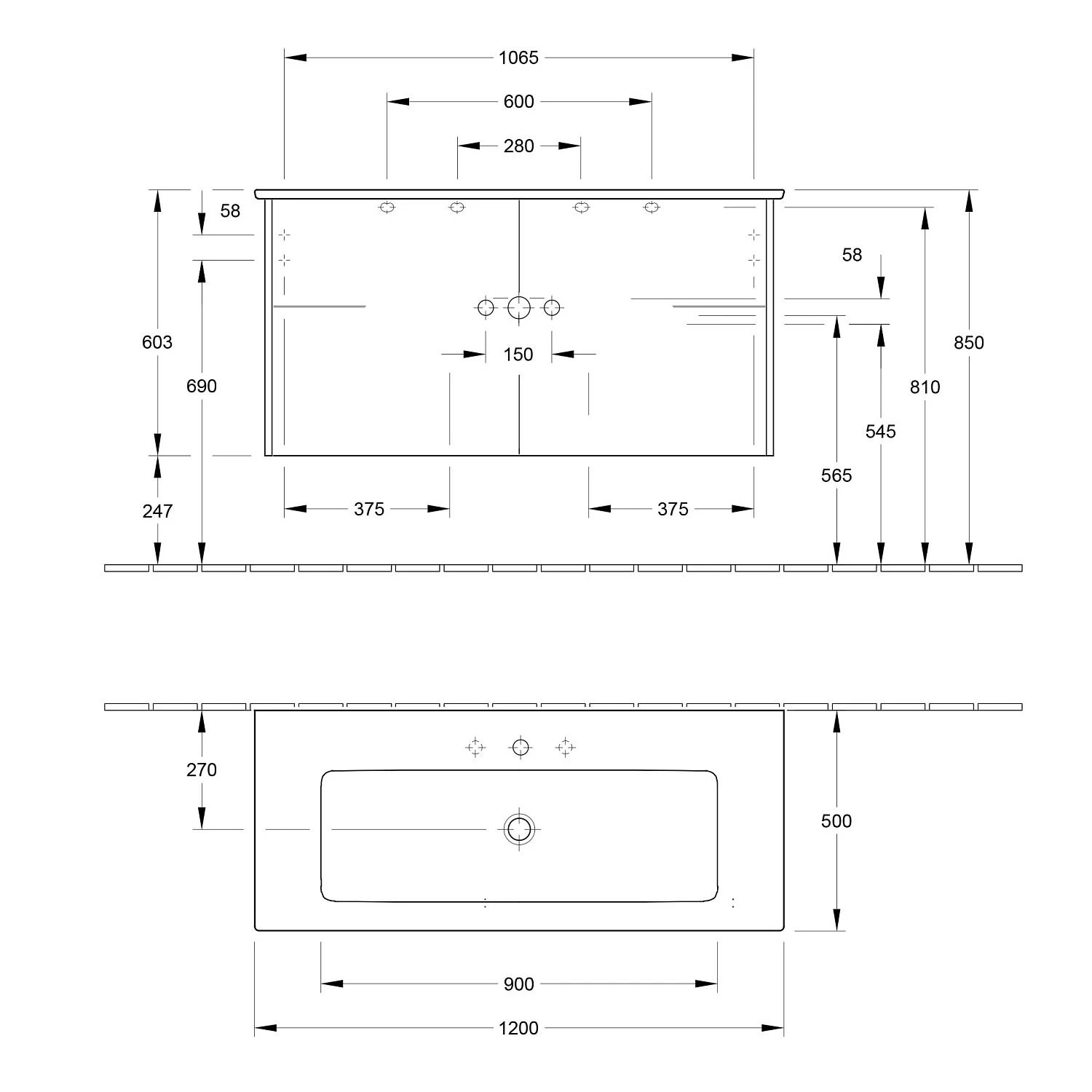 Villeroy & Boch Finero Waschtischunterschrank 120 Cm Mit Waschtisch, 4 Auszüge 6 Villeroy & Boch Finero Waschtischunterschrank 120 Cm Mit Waschtisch, 4 Auszüge - Image 4