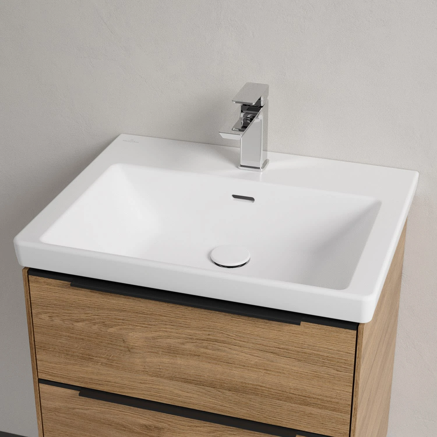 Villeroy & Boch Subway 3.0 Badmöbel-Set 60 Cm Mit Beleuchtung, Griff Volcano Black, 2 Auszüge 3 Villeroy & Boch Subway 3.0 Badmöbel-Set 60 Cm Mit Beleuchtung, Griff Volcano Black, 2 Auszüge