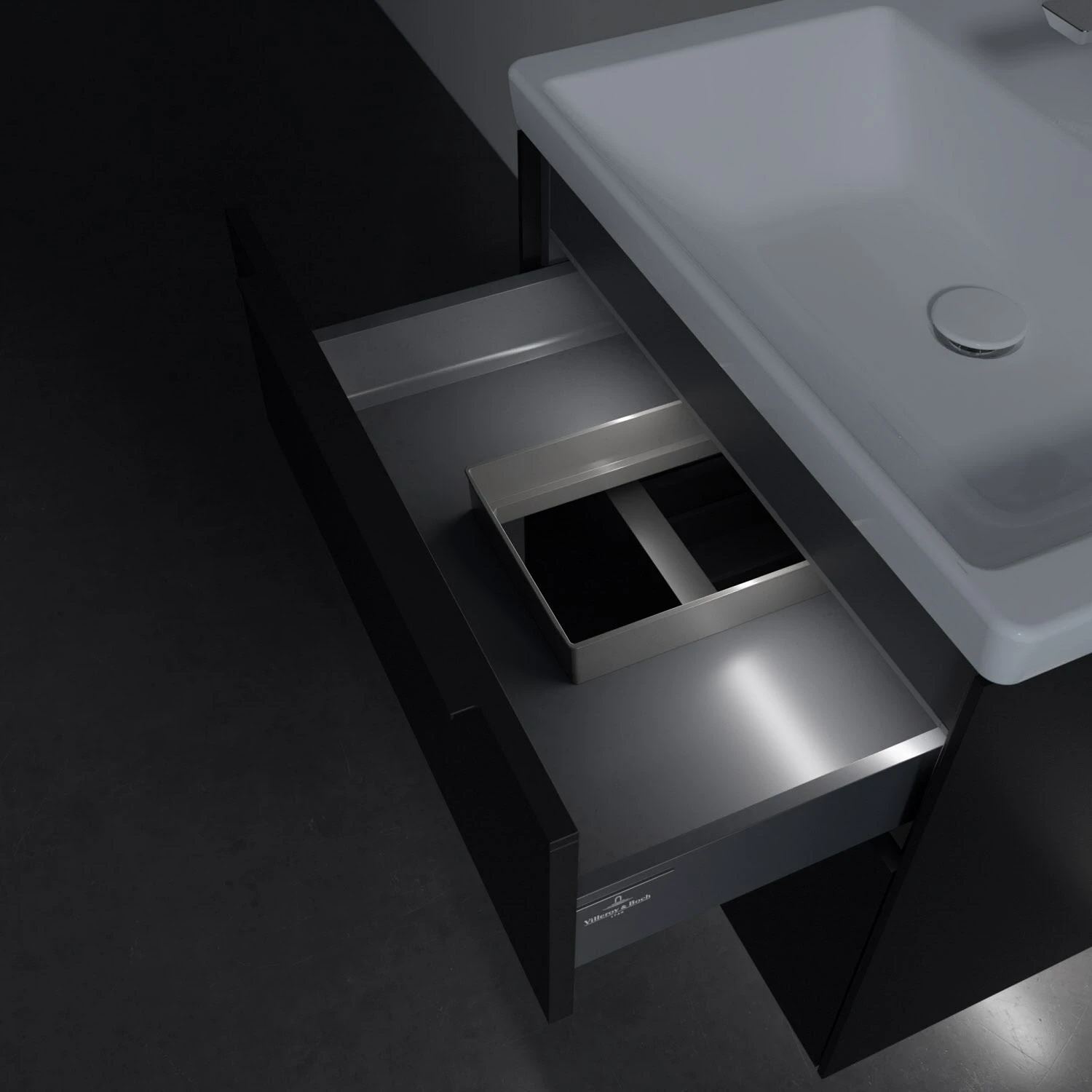 Villeroy & Boch Subway 3.0 Badmöbel-Set 65 Cm Mit Beleuchtung, Griff Volcano Black, 2 Auszüge 8 Villeroy & Boch Subway 3.0 Badmöbel-Set 65 Cm Mit Beleuchtung, Griff Volcano Black, 2 Auszüge - Image 6