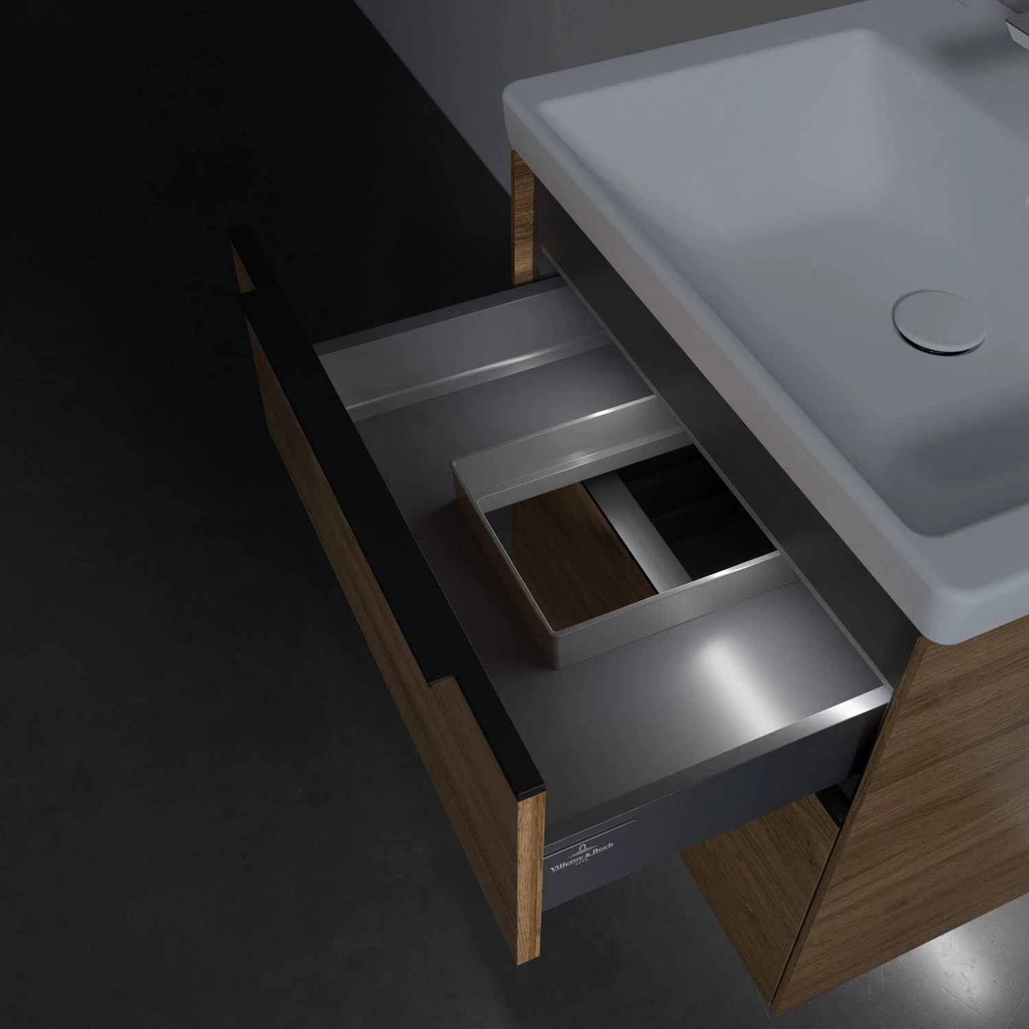 Villeroy & Boch Subway 3.0 Badmöbel-Set 60 Cm Mit Beleuchtung, Griff Volcano Black, 2 Auszüge 8 Villeroy & Boch Subway 3.0 Badmöbel-Set 60 Cm Mit Beleuchtung, Griff Volcano Black, 2 Auszüge - Image 6