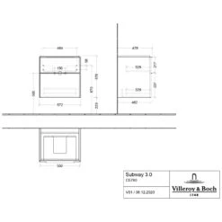 Villeroy & Boch Subway 3.0 Badmöbel-Set 60 Cm, Griff Volcano Black, 2 Auszüge -Duravit Verkaufsgeschäft villeroy boch alle kollektionen subway 3 10294055