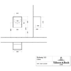 Villeroy & Boch Subway 3.0 Badmöbel-Set 37 Cm, 1 Tür Anschlag Rechts -Duravit Verkaufsgeschäft villeroy boch alle kollektionen subway 3 10295396