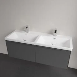 Villeroy & Boch Subway 3.0 Badmöbel-Set 130 Cm, Griff In Möbelfarbe, 2 Auszüge, Doppelwaschtisch