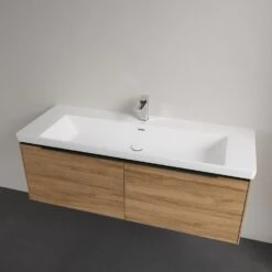 Villeroy & Boch Subway 3.0 Badmöbel-Set 130 Cm, Griff Volcano Black, 2 Auszüge