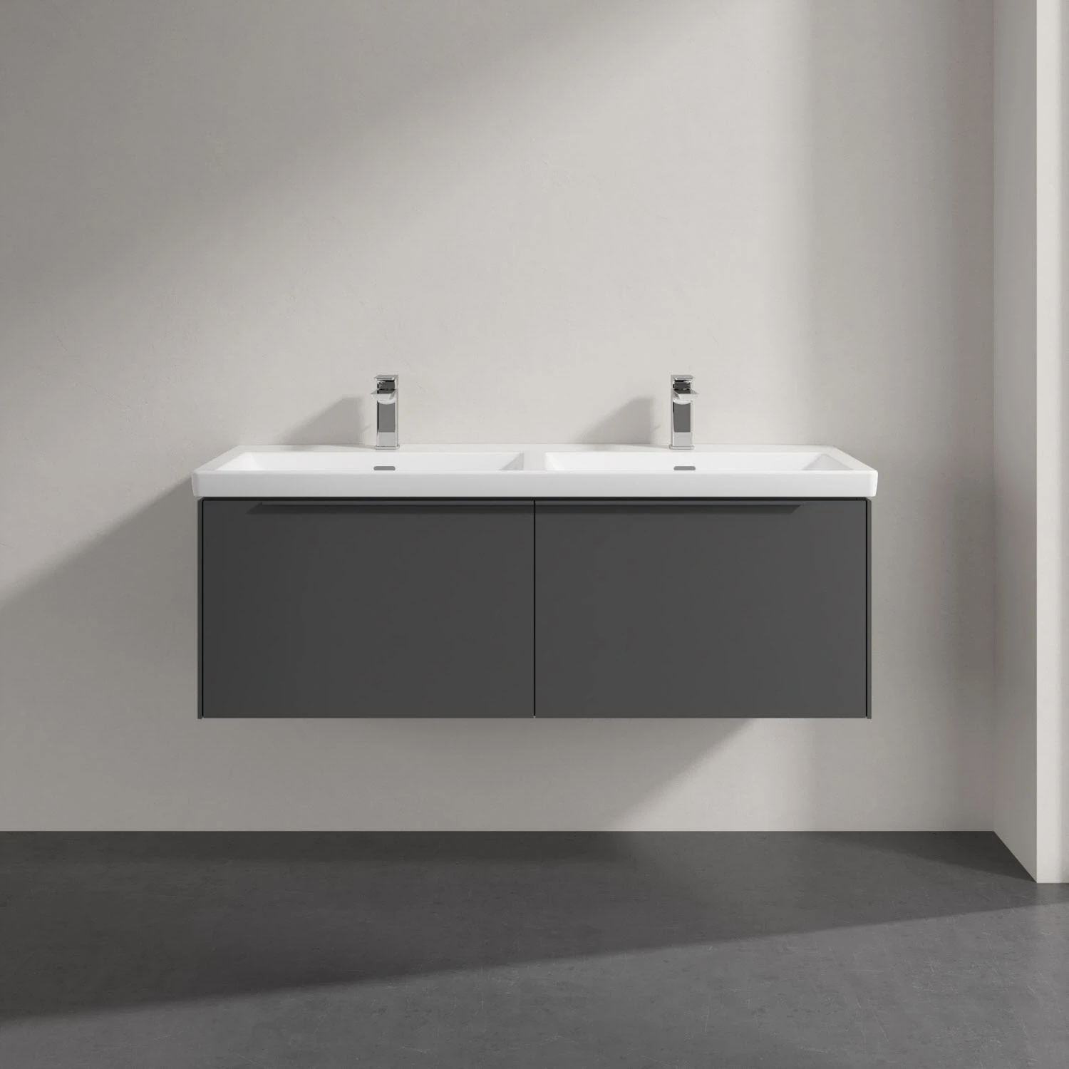 Villeroy & Boch Subway 3.0 Badmöbel-Set 130 Cm, Griff In Möbelfarbe, 2 Auszüge, Doppelwaschtisch 4 Villeroy & Boch Subway 3.0 Badmöbel-Set 130 Cm, Griff In Möbelfarbe, 2 Auszüge, Doppelwaschtisch - Image 2