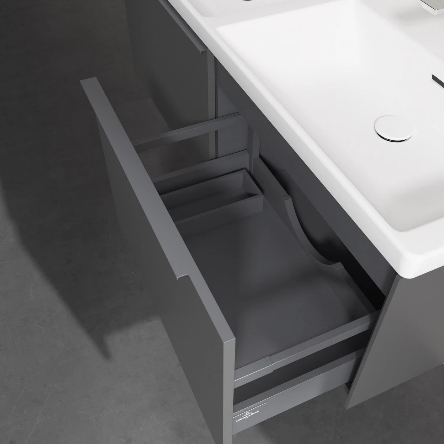 Villeroy & Boch Subway 3.0 Badmöbel-Set 130 Cm, Griff In Möbelfarbe, 2 Auszüge, Doppelwaschtisch 6 Villeroy & Boch Subway 3.0 Badmöbel-Set 130 Cm, Griff In Möbelfarbe, 2 Auszüge, Doppelwaschtisch - Image 4