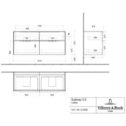 Villeroy & Boch Subway 3.0 Badmöbel-Set 130 Cm, 4 Auszüge, Doppelwaschtisch -Duravit Verkaufsgeschäft villeroy boch alle kollektionen subway 3 10406231