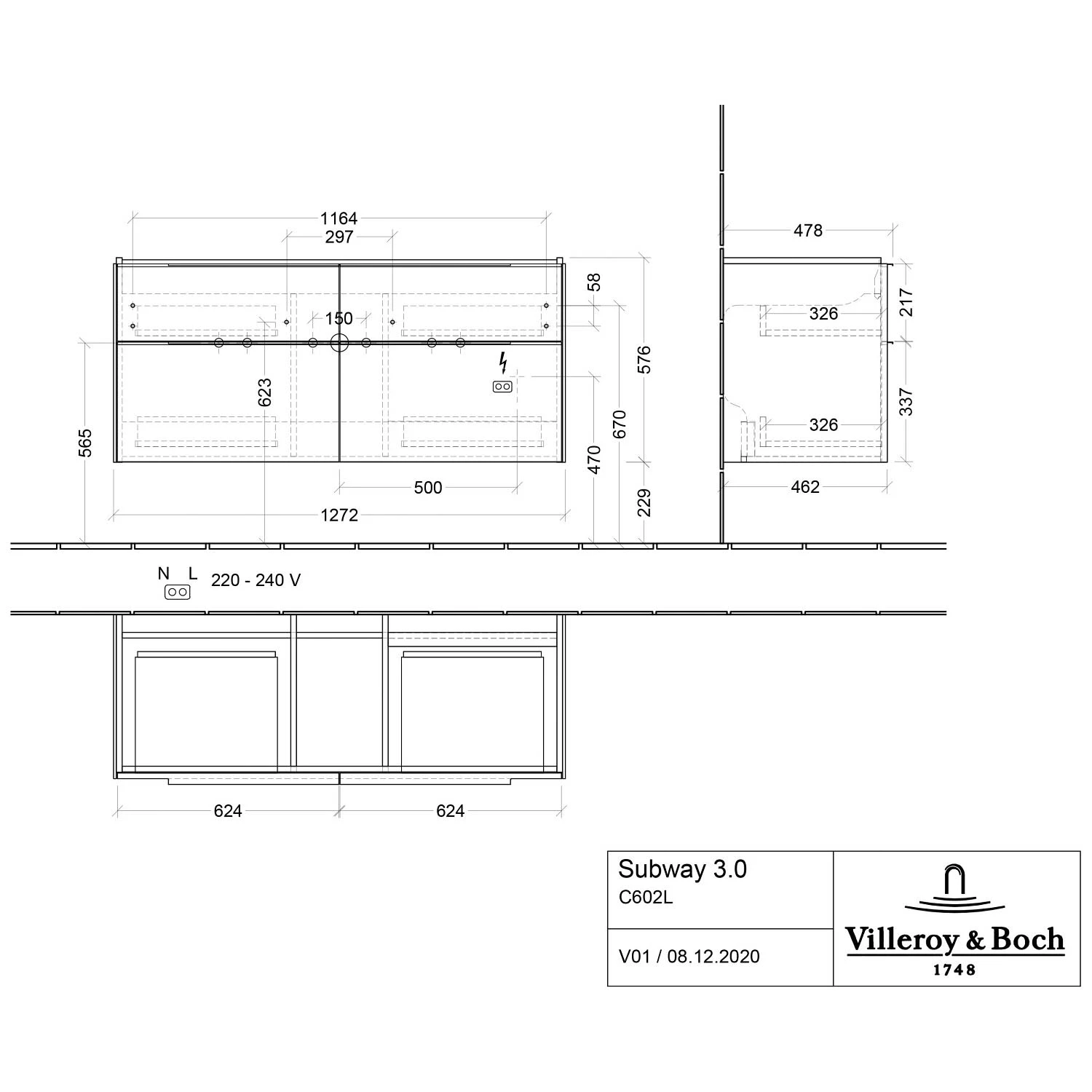 Villeroy & Boch Subway 3.0 Badmöbel-Set 130 Cm Mit Beleuchtung, 4 Auszüge 5 Villeroy & Boch Subway 3.0 Badmöbel-Set 130 Cm Mit Beleuchtung, 4 Auszüge - Image 3