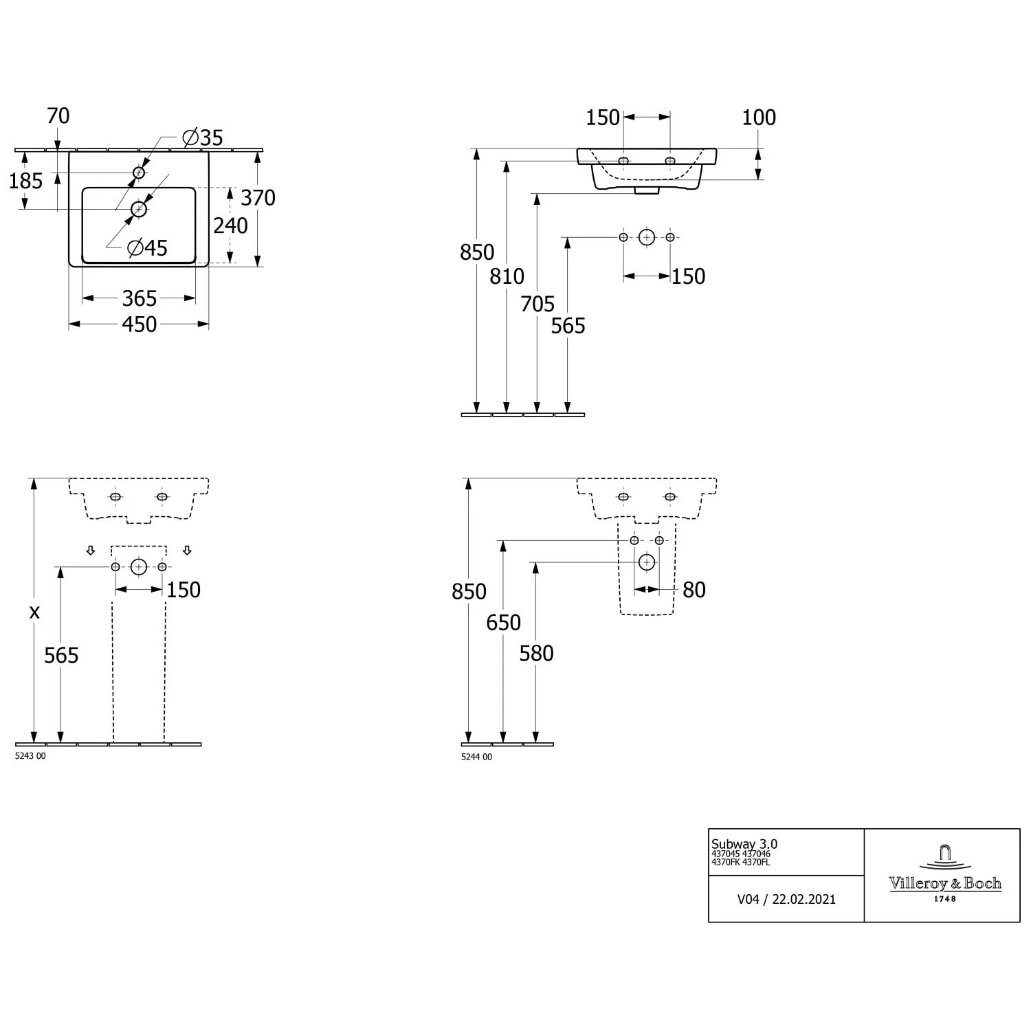 Villeroy & Boch Subway 3.0 Badmöbel-Set 45 Cm, Griff Volcano Black, 1 Tür Anschlag Links 6 Villeroy & Boch Subway 3.0 Badmöbel-Set 45 Cm, Griff Volcano Black, 1 Tür Anschlag Links - Image 4