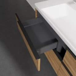 Villeroy & Boch Subway 3.0 Badmöbel-Set 130 Cm, Griff Volcano Black, 4 Auszüge, WT Für 2 Armaturen -Duravit Verkaufsgeschäft villeroy boch alle kollektionen subway 3 detail7 10378790