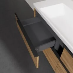 Villeroy & Boch Subway 3.0 Badmöbel-Set 130 Cm, Griff Volcano Black, 4 Auszüge -Duravit Verkaufsgeschäft villeroy boch alle kollektionen subway 3 detail7 10378820