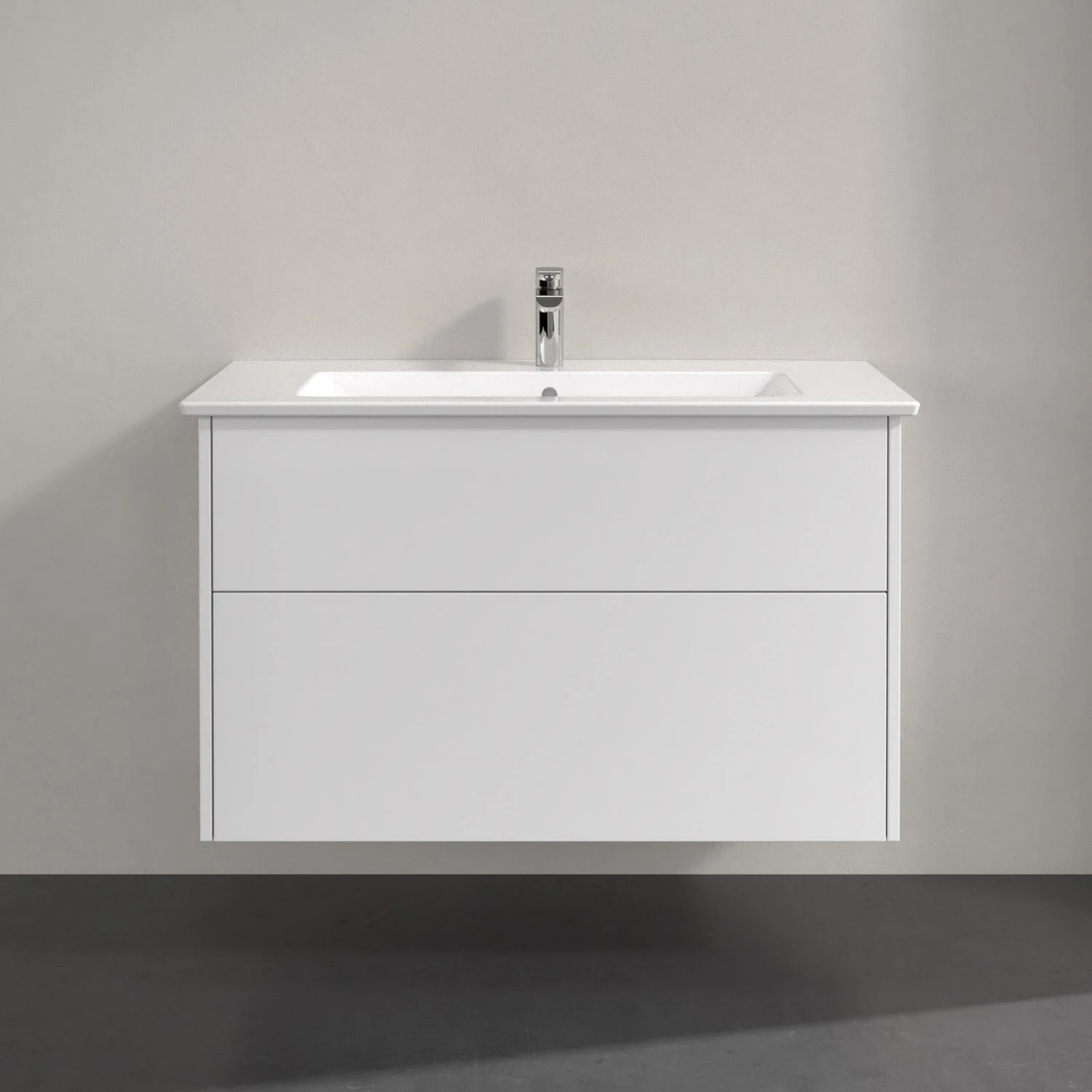 Villeroy & Boch Finero Waschtischunterschrank 100 Cm Mit Waschtisch, 2 Auszüge 3 Villeroy & Boch Finero Waschtischunterschrank 100 Cm Mit Waschtisch, 2 Auszüge