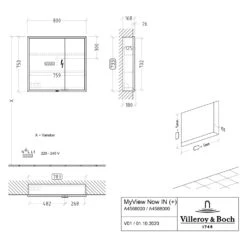 Villeroy & Boch My View Now Einbau-Spiegelschrank 80 Cm, 2 Türen, Sensorschalter -Duravit Verkaufsgeschäft villeroy boch badmoebel my view now 4386137