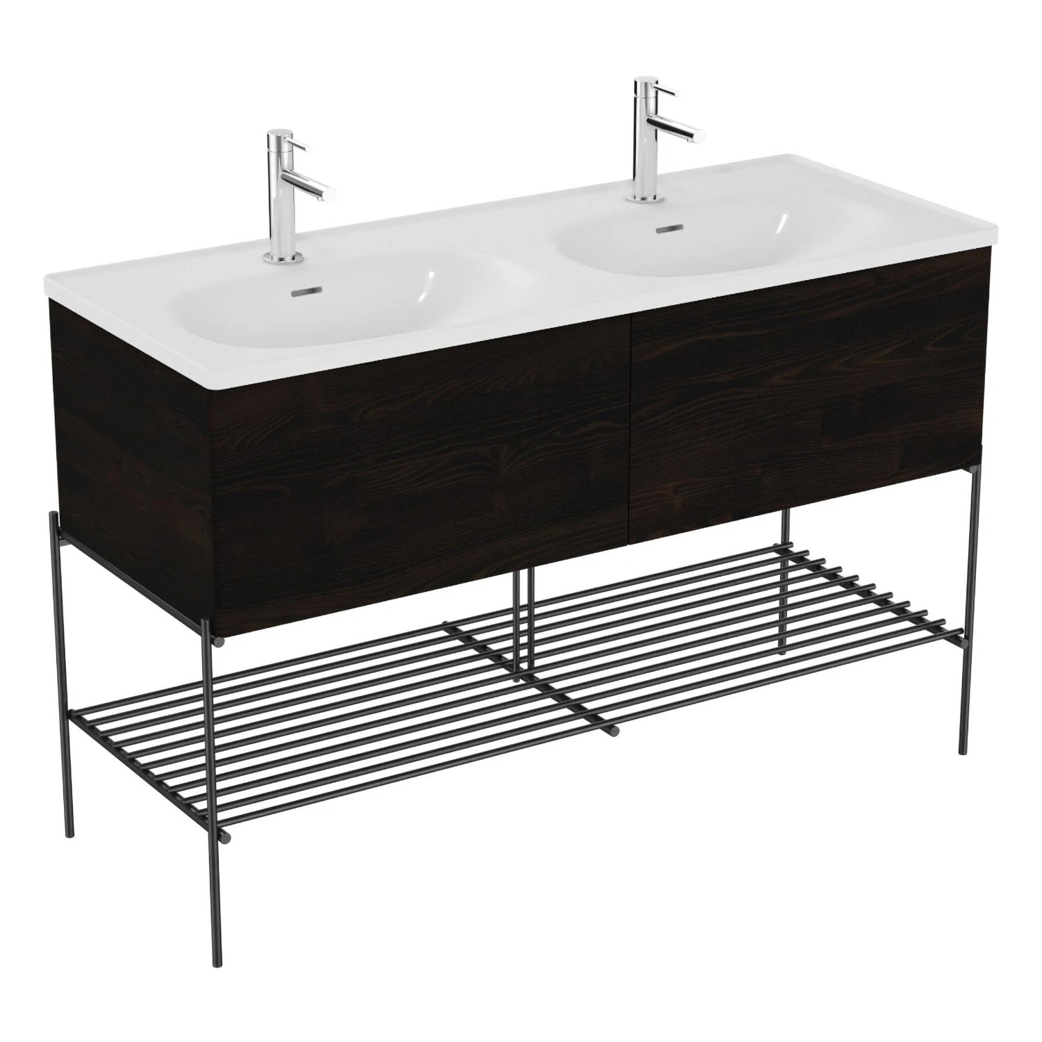 VitrA Equal Set Doppelwaschtisch 133 Cm 2 Auszügen Und Fußgestell 3 VitrA Equal Set Doppelwaschtisch 133 Cm 2 Auszügen Und Fußgestell